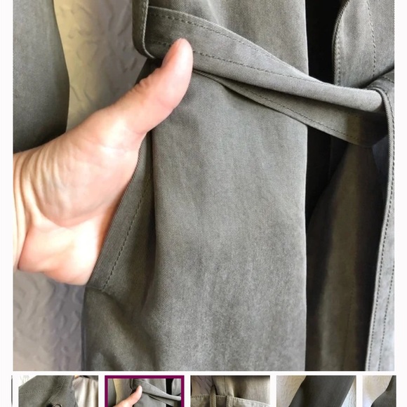 NWOT Club Monaco Olive Soft Trench Coat size XS - Picture 6 of 14